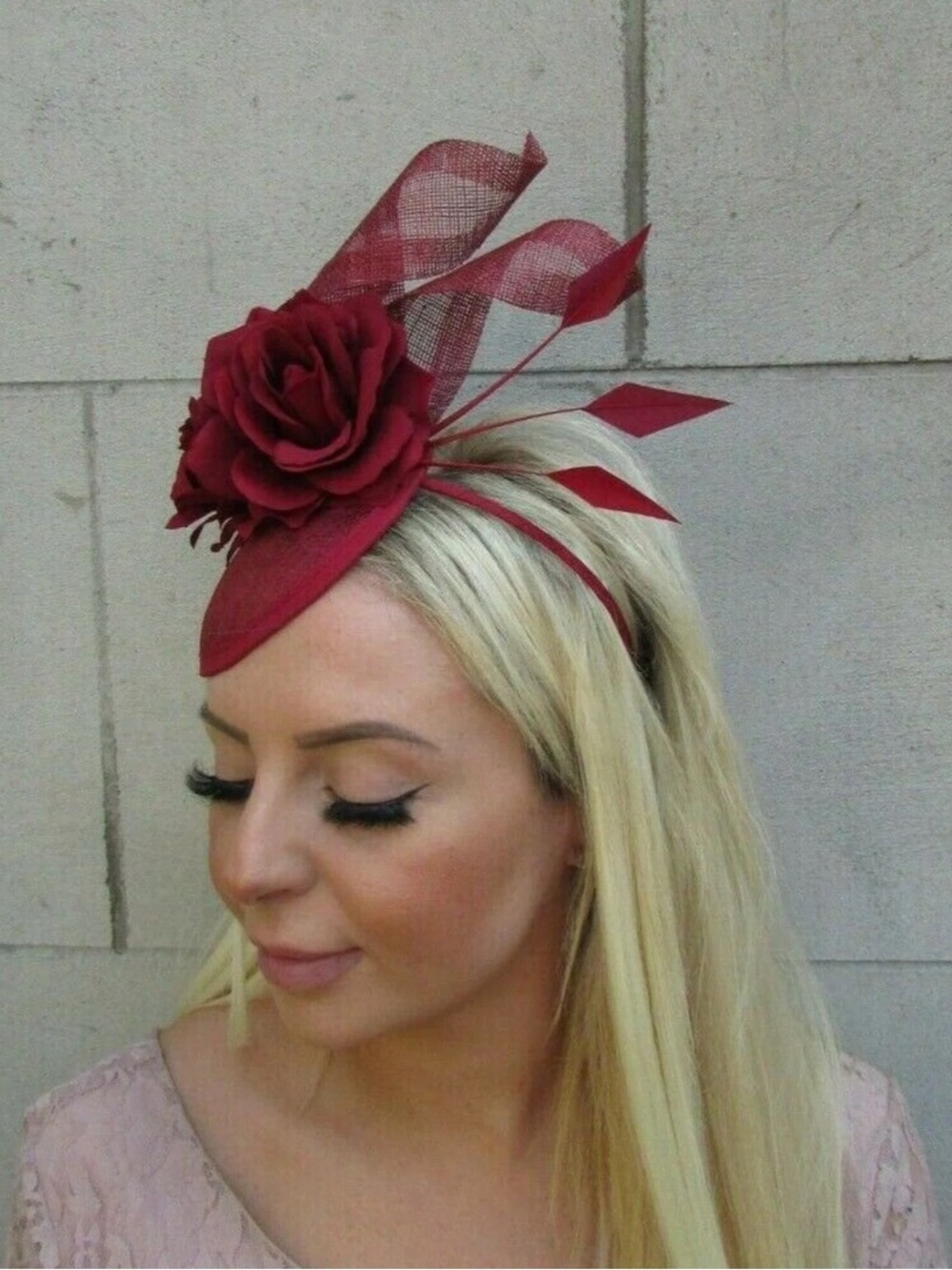 Melani Leoni Dress Wine Small + Matching Fascinator - Picture 16 of 16